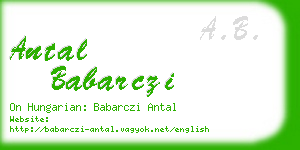 antal babarczi business card